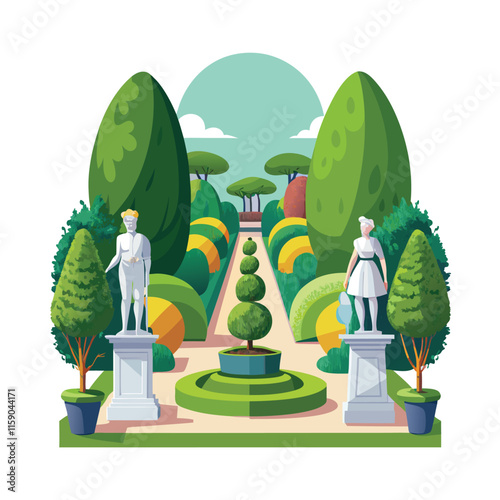 Mughal Garden vector illustration