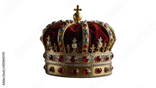 golden crown isolated on white background png islolated on transparent background  photo