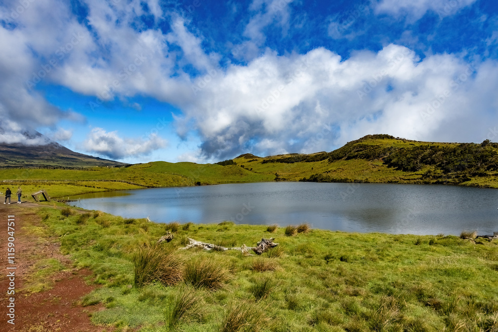 Lake Lagoa do Capitao at Pico island Azores Portugal Lake Lagoa do Capitao at Pico island Azores Portugal