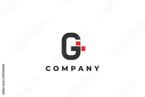 letter g uppercase plus or hospital medical logo