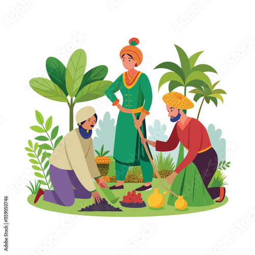 Mughal Garden vector illustration