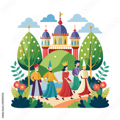 Mughal Garden vector illustration