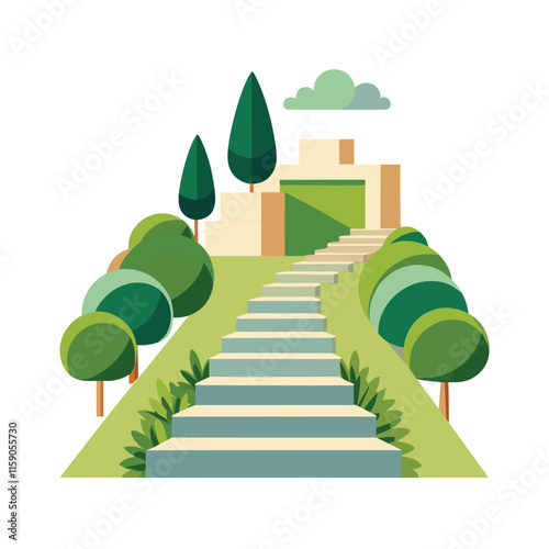 Mughal Garden vector illustration