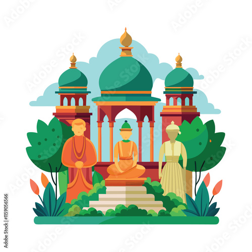 Mughal Garden vector illustration