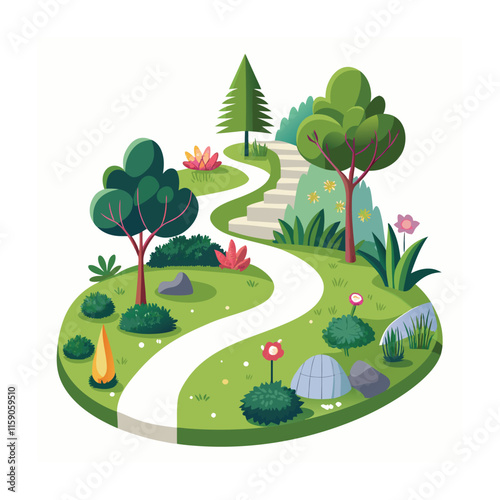 Mughal Garden vector illustration