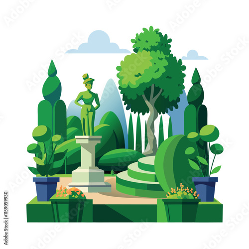 Mughal Garden vector illustration