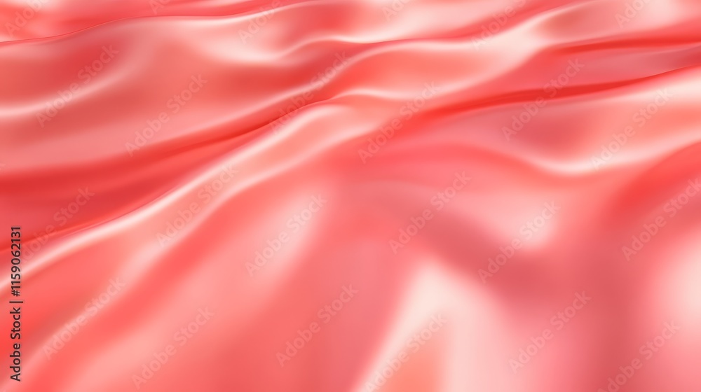 Obraz premium A smooth, flowing coral fabric drapes gracefully, showcasing soft folds and subtle sheen.