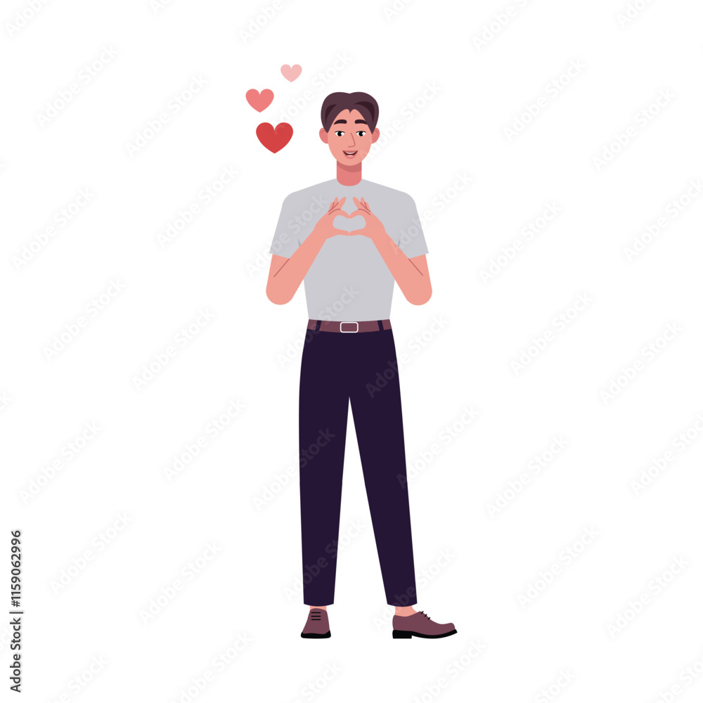 019 - Character stand with heart 019 - Character stand with heart
