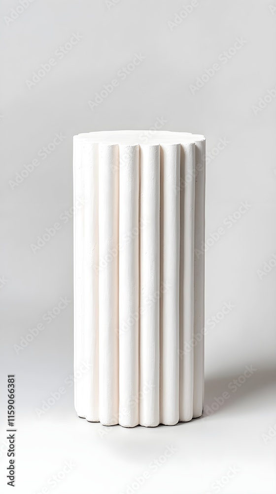 Elegant White Ceramic Vase with Vertical Ribbed Design Elegant White Ceramic Vase with Vertical Ribbed Design
