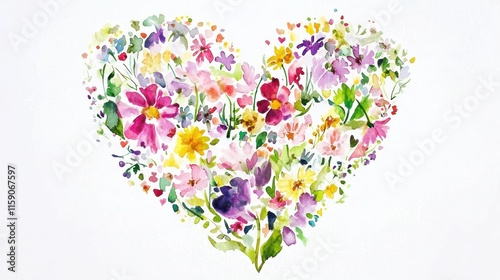 Floral heart artwork artistic creation nature inspired vibrant colors whimsical design