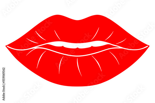 red lips isolated on white background