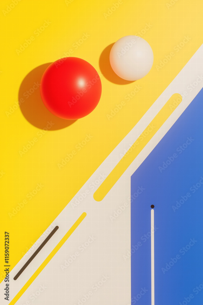 Abstract Geometric Composition with Spheres and Lines Abstract Geometric Composition with Spheres and Lines