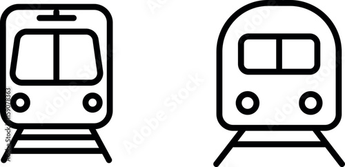 "Metro Train Vector Line Icon Set for Transportation and Urban Design"