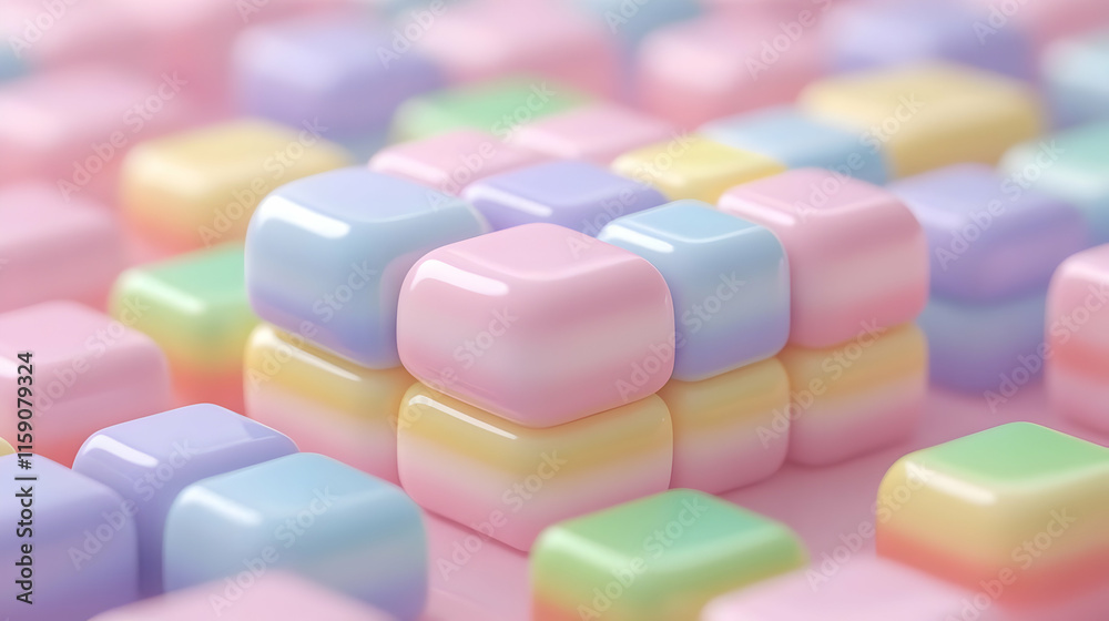 Pastel Cube 3D Render Pastel Cube 3D Render