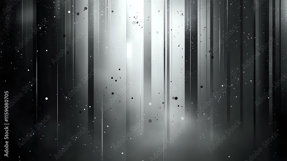 Obraz premium Abstract background in shades of grey with sleek gradients and glowing particles creating a minimalist and modern theme