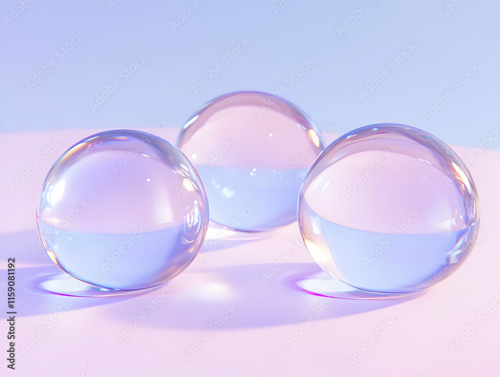 Pastel Glass Spheres 3D Render Pastel Glass Spheres 3D Render