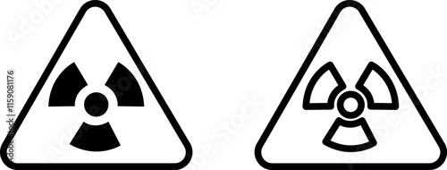 "Radioactive Material Warning Vector Icon Set for Safety and Hazard Design"