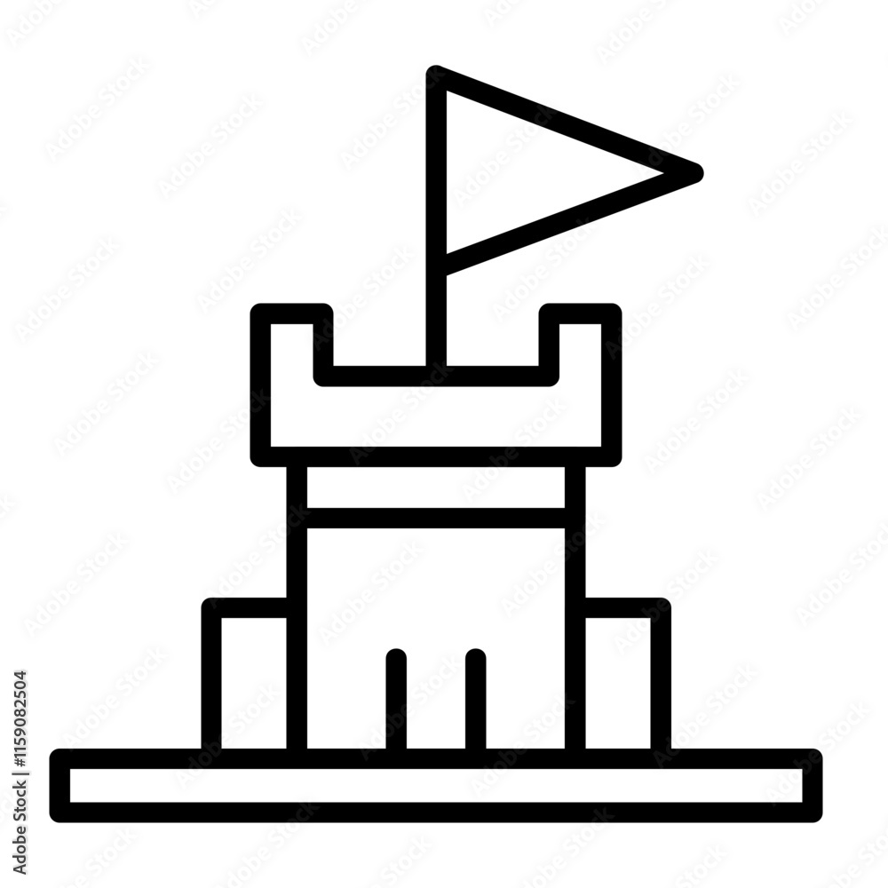 Castle Flag Icon Castle Flag Icon