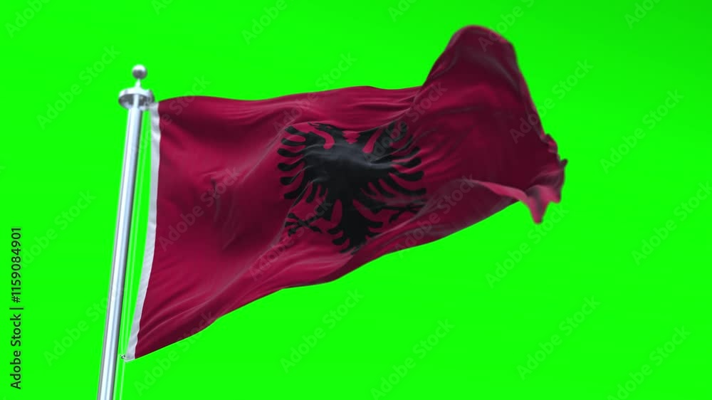 National Flag of Albania Animation - Albania Flag Waving in Loop and ...