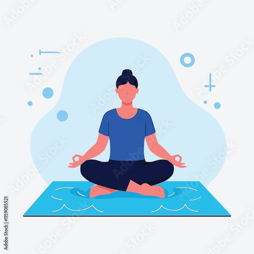 Peaceful Woman in Yoga Meditation Pose