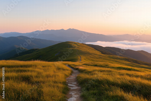 Mountain Path at Sunrise