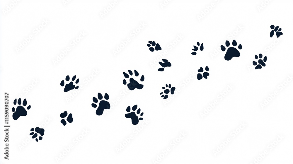 Professional Paw Prints Vector Graphic for Design Projects Professional Paw Prints Vector Graphic for Design Projects