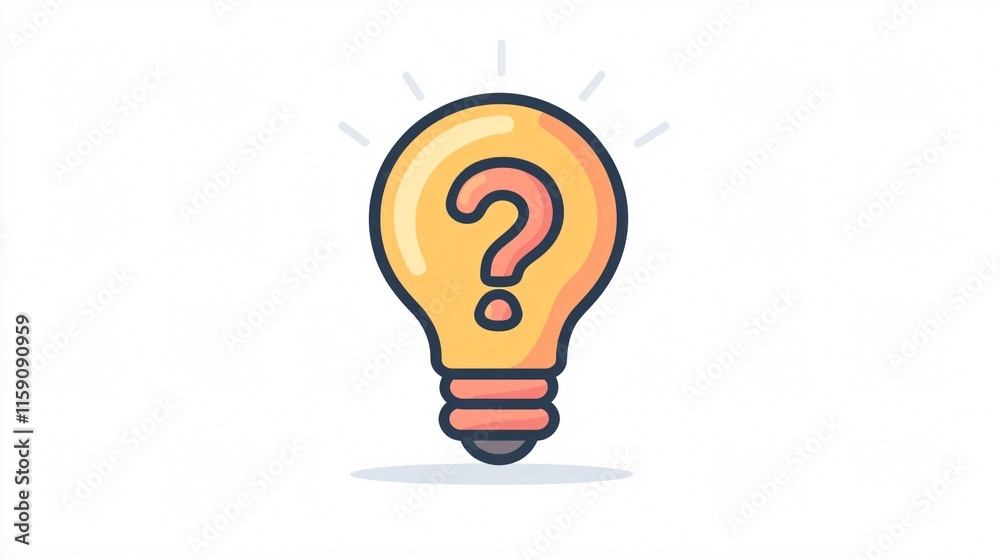 Creative Question Mark Light Bulb Icon Vector Illustration Creative Question Mark Light Bulb Icon Vector Illustration
