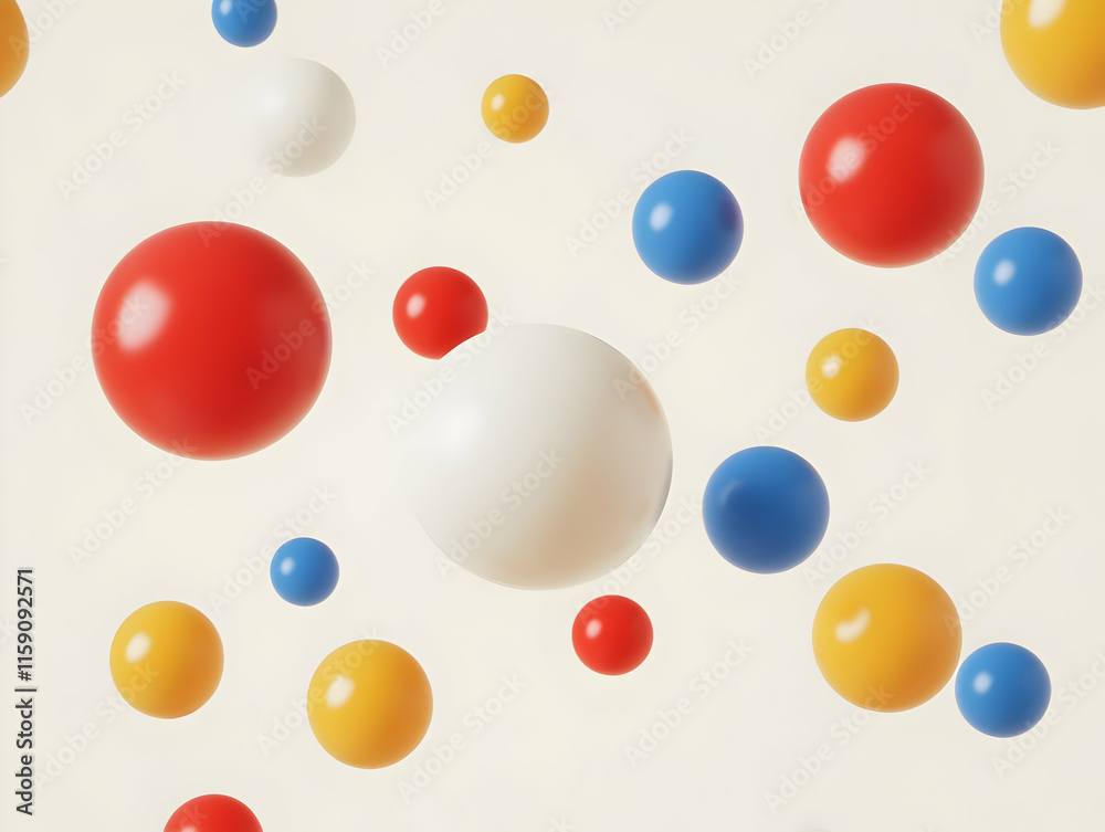 Abstract 3D Background Red Yellow Blue Spheres Abstract 3D Background Red Yellow Blue Spheres