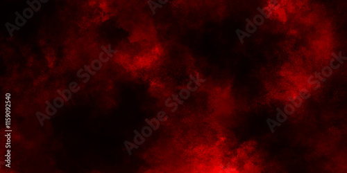 Red powder explosion cloud on black for any design and design related works, bloody red grunge texture scratched background, black background with billowing red smoke with stains.