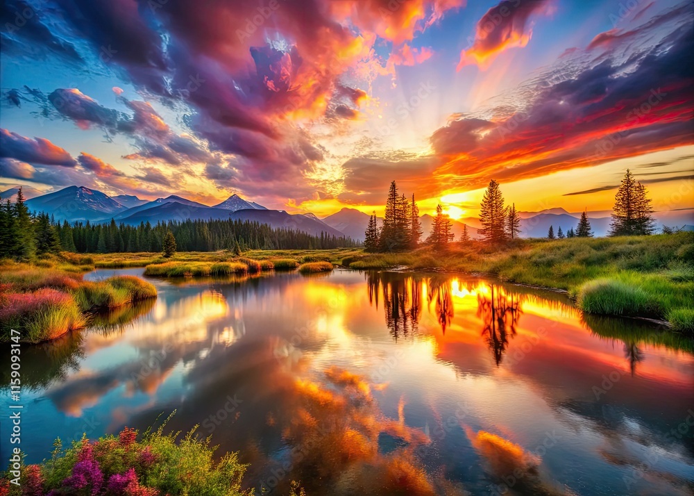 Fototapeta premium Herzschlag Kamera's f/1.2 lens captures breathtaking landscapes, showcasing stunning low-light bokeh and depth of field.