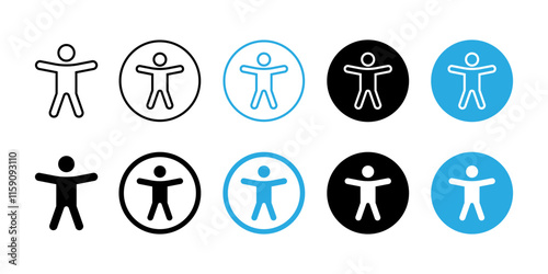 Accessibility icon set. Universal access vector symbol. Blind disability people or visually impaired access the web button. Vector illustration