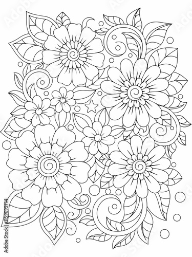 Wallpaper Mural 1	Print Coloring page for the adult coloring book. Doodle floral drawing. Art therapy coloring page. Black and white flower pattern for adult coloring book. Doodle floral drawing. Art therapy						
 Torontodigital.ca