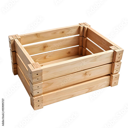 wooden box isolated on transparent background