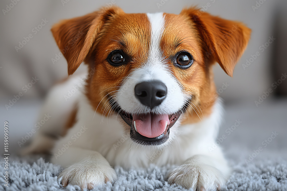 A happy dog lying on a freshly steam-cleaned carpet in a bright living room, showcasing cleanliness and a pet-friendly environment A happy dog lying on a freshly steam-cleaned carpet in a bright living room, showcasing cleanliness and a pet-friendly environment