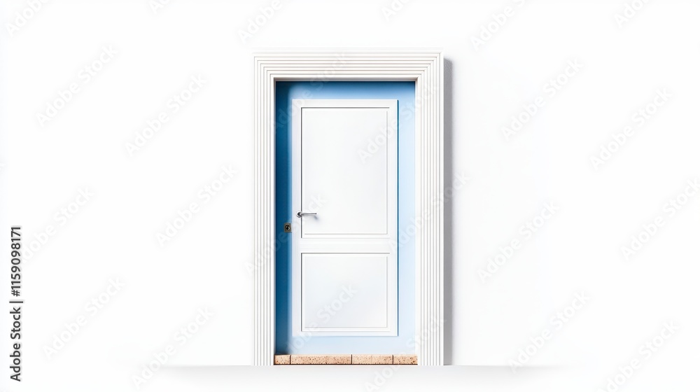 A simple, modern blue door framed in white, set against a minimalist background, symbolizing entry and opportunity. A simple, modern blue door framed in white, set against a minimalist background, symbolizing entry and opportunity.