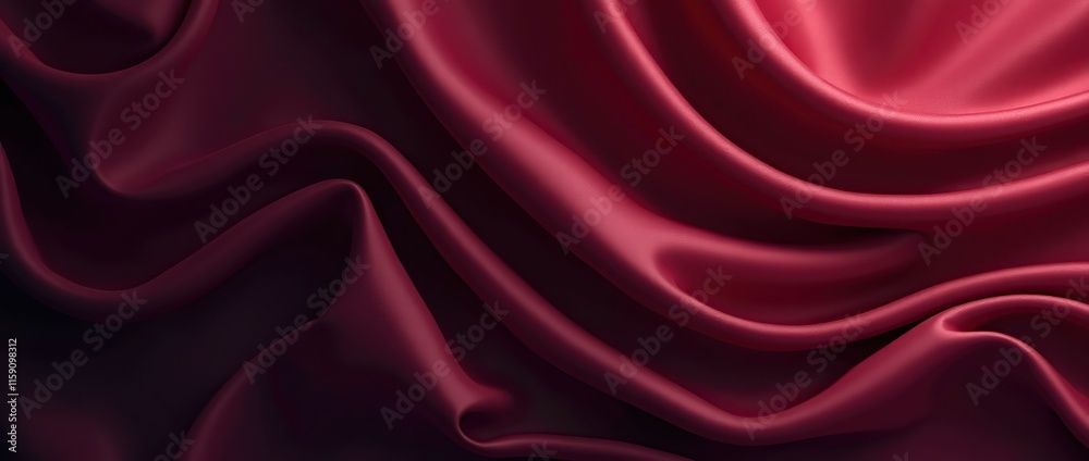Obraz premium Dark red abstract background. Silk satin fabric.