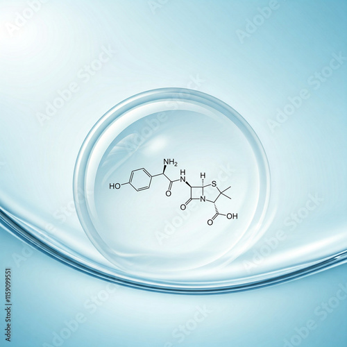 Amoxicillin icon skincare ingredients with transparent white background photo