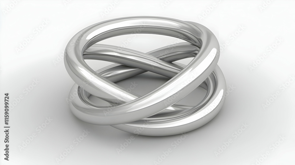 Silver Knot 3D Illustration Silver Knot 3D Illustration