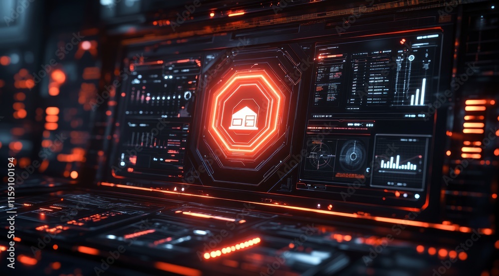 Fototapeta premium Glowing Hexagonal Processor