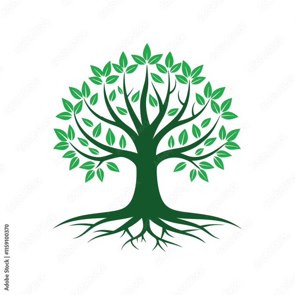 Fototapeta premium tree with roots vector