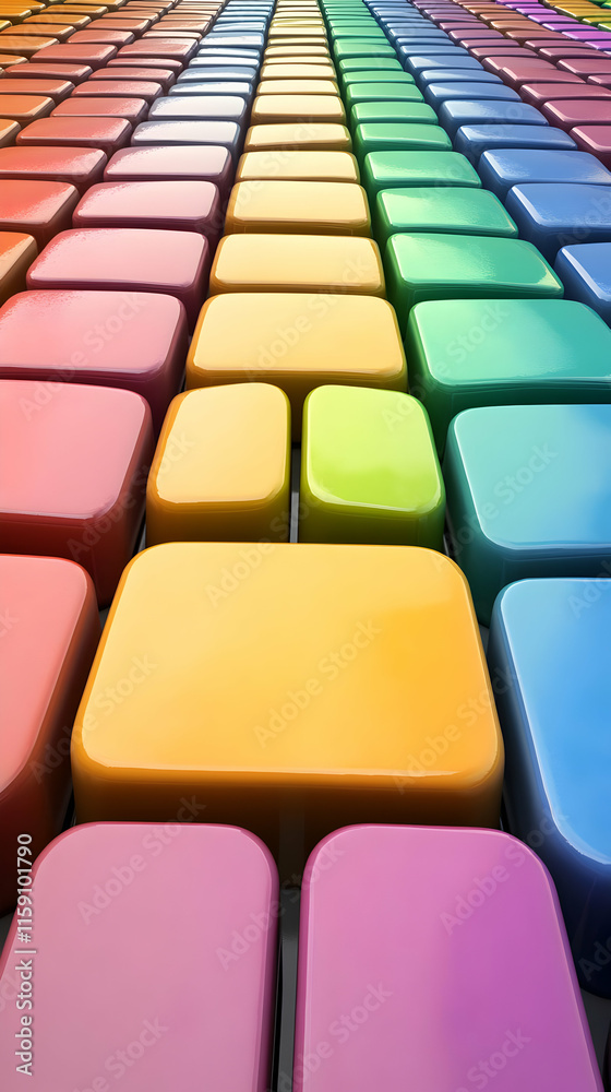 Obraz premium Rainbow 3D Block Background Illustration