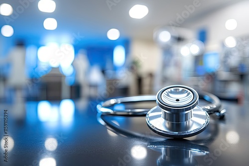 Stethoscope on the desk in hospital