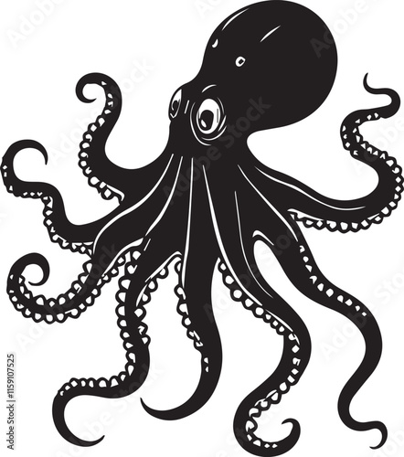 vector octopus silhouette design art