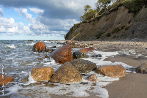 Fototapeta Naklejka Na Ścianę i Meble -  rocks on the beach on the baltic sea, island Rügen in Germany Cap Arkona
