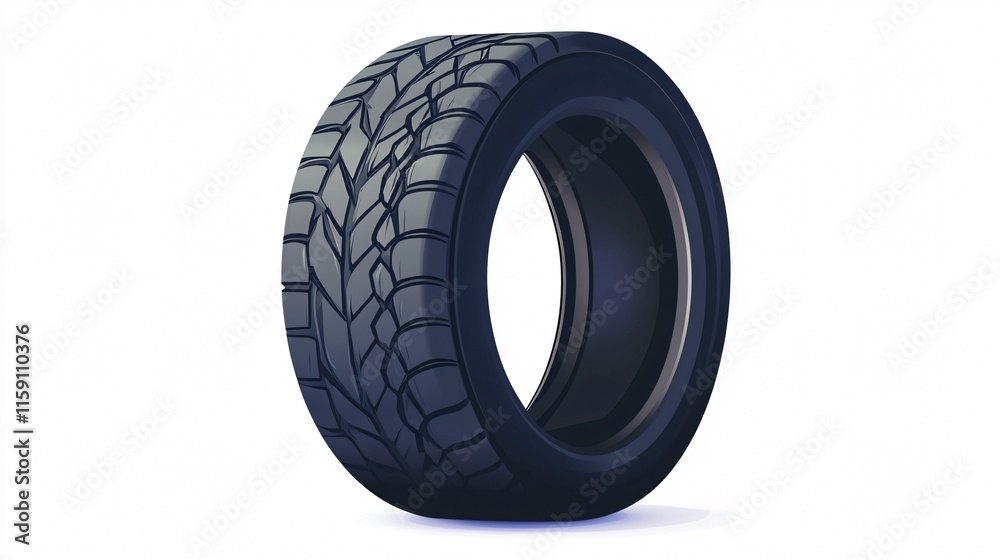 Single 2D Rubber Tire Vector Illustration Isolated for Professional Designs Single 2D Rubber Tire Vector Illustration Isolated for Professional Designs
