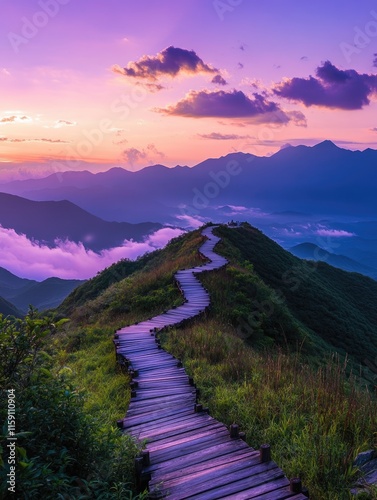 Sunset in the mountains background