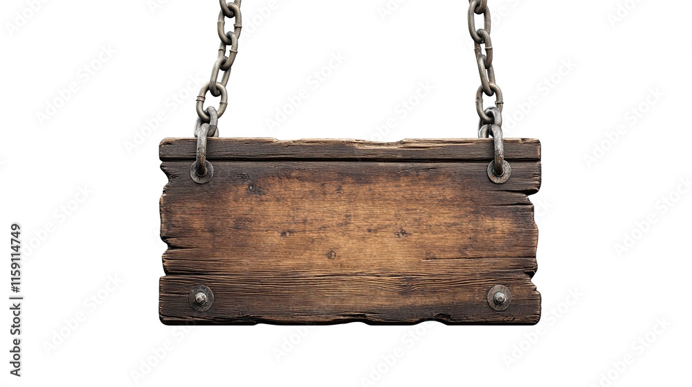 Signboard on chain isolated on white transparent background Signboard on chain isolated on white transparent background