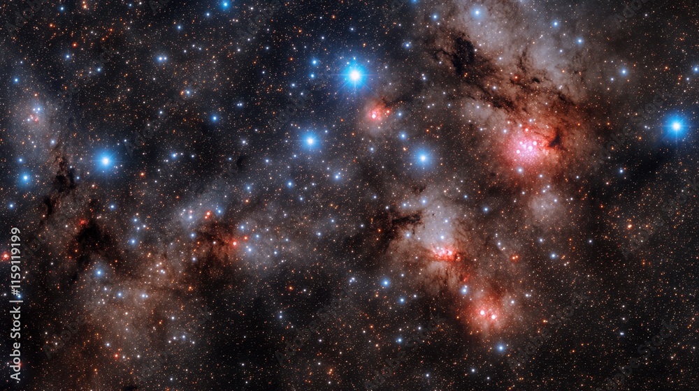 Stunning Cosmic Scene with Star Clusters and Nebulae in Deep Space Stunning Cosmic Scene with Star Clusters and Nebulae in Deep Space