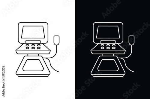 Medical Ultrasound Machine Icon. Modern Outline Vector Symbol