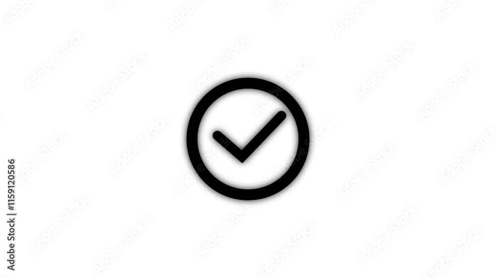 Animation in motion graphics of a check mark symbol. Symbolizing right. Motion Graphics. Animation in motion graphics of a check mark symbol. Symbolizing right. Motion Graphics.